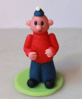 Munkás piros felsőben - nagy figura